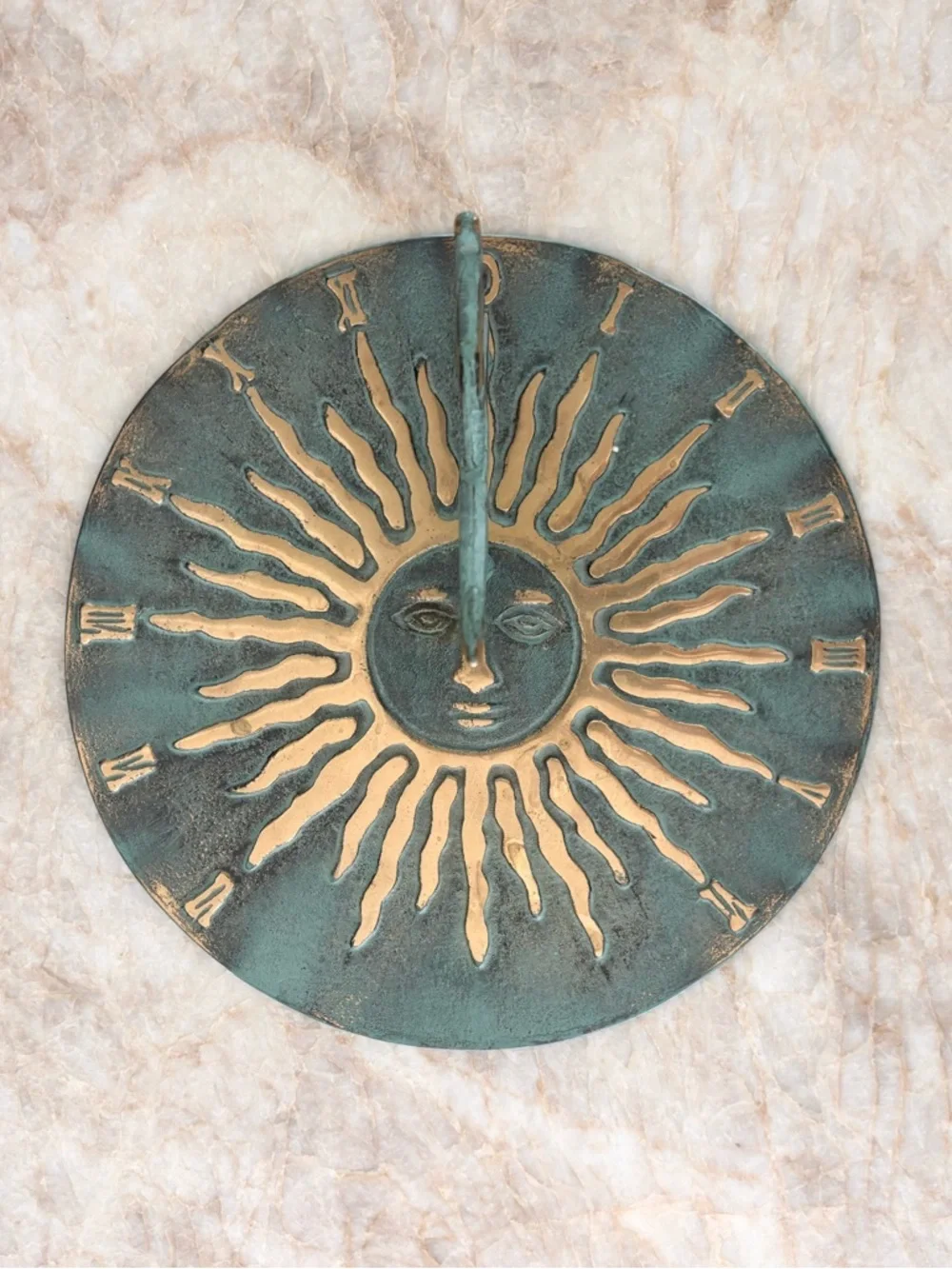 Brass Vintage 1992 Aged Patina Sundial Garden Decor Eclectic Unique Celestial - Picture 2 of 12